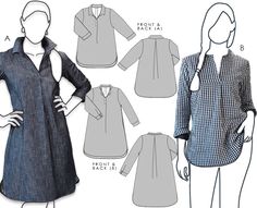 a woman's dress and top sewing pattern