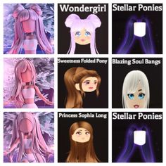 the different types of female avatars are shown in this screenshoter's image