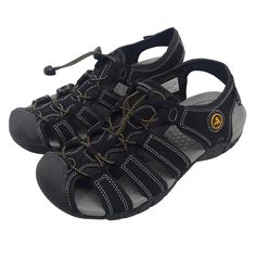 Atika Men's Outdoor Hiking Sandals 7 Closed Toe Trail Walking Lightweight Athletic Sports Summer Beach Water Shoes Gently Used 071524-Box Tops-Hs-Ms Black Slip-on Sport Sandals For Outdoor Activities, Black Slip-on Sport Sandals For Hiking, Durable Black Open Toe Sport Sandals, Black Durable Open Toe Sport Sandals, Durable Black Open Toe Sandals, Black Closed Toe Hiking Sandals, Black Sporty Hiking Sandals, Casual Durable Black Sandals, Durable Black Sandals For Outdoor Activities