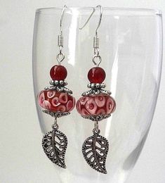 925 Sterling Silver Hook European Murano Glass Lampwork Beads Dangle Earrings Us Lamp Work Bead Jewelry, Red Sterling Silver Beaded Earrings, Red Beaded Sterling Silver Earrings, Gift Sterling Silver Pierced Beaded Earrings, Pierced Sterling Silver Beaded Earrings As Gift, Czech Glass Beaded Earrings For Pierced Ears, Sterling Silver Beaded Earrings For Jewelry Making, Sterling Silver Beaded Earrings As Gift, Beaded Sterling Silver Earrings For Gift