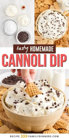 this easy homemade cannoli dip is the perfect appetizer for any party