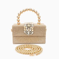 Gold Rhinestone Handbags, Bangle Ring, Gold Handbags, Love Ring, Bag Set, Necklace Earring Set, Clutch Handbag, Name Necklace, Gemstone Colors