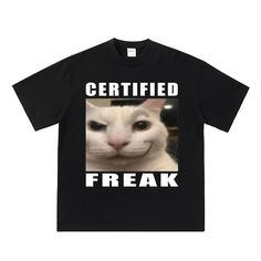 📦 PRODUCTION TIME & SHIPPING ► All T-Shirts are hand-screen printed to order. ► Production time is 1-3 business days ► Delivery time is 2-4 days in the US 👕SHIRT SPECIFICATIONS AND SIZING - Premium Gildan Soft-Style T-shirt - Comfortable unisex fit - 100% Cotton - Professional high-quality print Certified Freak Cat meme shirt, match my freak, meme shirt, funny cat meme tee, hard shirts, funny cat tshirt, ironic sarcastic meme "funny T-shirt", My Eyes Are Up Here Shirt, Funny T Shirt Prints, Silly Shirt Designs, Embarrassing Tshirts, Unhinged T Shirts, Funny Outfits For Women, Silly T Shirts, Funny T-shirts