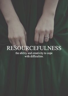 a person with their hands in the pocket of a green dress that says, resourcefulness