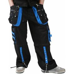 MEN'S BLACK ELECTRO BONDAGE RAVE GOTHIC CYBER CHAIN JEANS PUNK ROCK TRIP  PANT  | eBay Punk Shorts, Practical Fashion, Rugged Style, Cargo Pants Men, Blue Pants, Punk Rock, Cargo Pants, Casual Wear