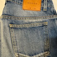 Worn Only Twice - Like New Japanese Denim Short Skinny Flare Hemline With 9” Inseam. Message Me With Any Questions. Gucci Straight Leg Bottoms With Five Pockets, Blue Gucci Denim Bottoms, Gucci Blue Straight Leg Jeans, Gucci Casual Blue Jeans, Casual Blue Gucci Jeans, Gucci Straight Leg Jeans With Five Pockets, Classic Gucci Denim Jeans, Casual Gucci Blue Bottoms, Designer Fitted Jeans