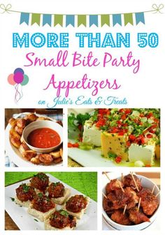 the cover of more than 50 small bite party appetizers