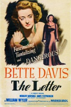 a movie poster for bette davis the letter