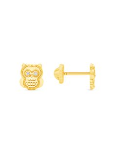 Hoot, hoot! These 14K stud earrings are a wise choice for your little one. With adorable kid owl design, they add a playful touch to any outfit. Perfect for tiny ears, they're a real hoot! Kid Earrings, Sabbath Candles, Owl Earrings Studs, Gold Owl, Park Designs, Kids Earrings, Owl Design, Blanket Wrap, Initial Jewelry