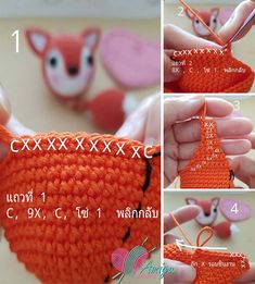 the instructions for crocheting a fox purse