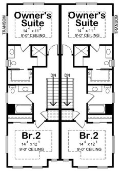 the floor plan for two story townhouses