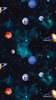 a space scene with planets and stars