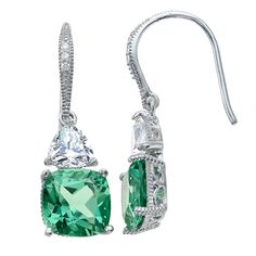 Add a pop of color to your jewelry box with these lovely cubic zirconia and lab-grown green amethyst SIRI USA by TJM sterling silver drop earrings. Add a pop of color to your jewelry box with these lovely cubic zirconia and lab-grown green amethyst SIRI USA by TJM sterling silver drop earrings. FEATURES Length: 24.25 mm Backings: Frenchwire Nickel free Metal: sterling silver Plating: rhodium Finish: polished Packaging: boxedSTONE DETAILS Stone type: cubic zirconia, lab-grown green amethyst Total Formal Green Gemstone Diamond Earrings, Formal Green Diamond Gemstone Earrings, Green Cubic Zirconia Diamond Drop Earrings, Green Diamond Drop Earrings With Accents, Green Gemstone Diamond Earrings, Fine Jewelry Green Diamond Earrings, Classic Green Diamond Earrings, May Birthstone Cubic Zirconia Drop Earrings, Elegant Green Cubic Zirconia Earrings