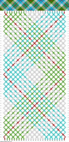 a cross stitch pattern with different colors and patterns on the bottom, one is blue, green