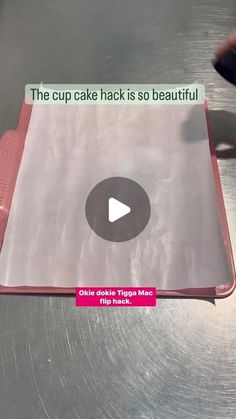 the cup cake hack is so beautiful on this metal plate with pink trimmings