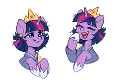 two cartoon characters with crowns on their heads