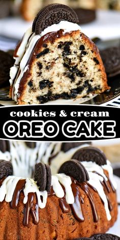 cookies and cream oreo cake on a plate