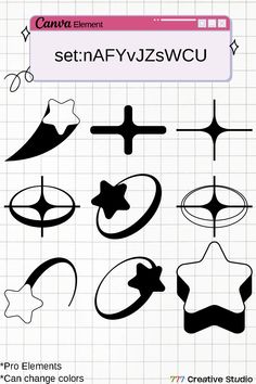 the silhouettes of different shapes and sizes are shown in this graphic file, which includes an