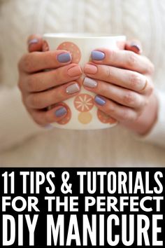 Easy Diy Gel Nails At Home, Your Own Nails Manicures, At Home Nail Polish Ideas, Diy Manicure At Home Tips And Tricks, Nail Paint For Short Nails, Diy Short Nail Designs, Gel Nail At Home, Do It Yourself Manicure At Home, How To Paint Your Own Nails