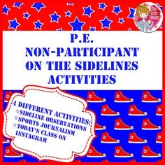 PE Non-Participant On the Sidelines Activity PackThis pack contains a variety of assignments that help keep non-participants engaged in PE class when they are unable to participate:1. Non- Participant Observation Form: Students make observations and fill out worksheet about each aspect of the class, including: warm-up, skills, rules, strategy and game-play.2. Sports Journalist Assignment: In Part 1, students write a short article for the sports section of a fictional school newspaper based on th Pe Class Ideas, Kids Fitness Activities, Pe Classroom, Kids Exercise Activities, Physical Education Curriculum, Pe Lesson Plans, School Icebreakers, Gym Games For Kids, Elementary Physical Education