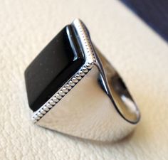 Onyx Jewelry Ring, Huge Rings, Earrings Outfit, Mens Silver Jewelry, Mens Gemstone Rings, Mens Rings Fashion, Silver Ring Designs, Lapis Ring, Men Ring