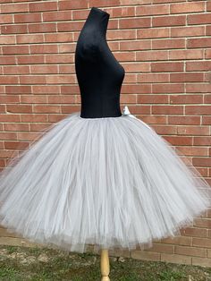 "This listing includes a Silver Bridal Tutu please select the length range that you would desire and make a note in the note to seller section of the length you would like to go with. Tutu pictured is a 34\" tutu Thank you for shopping with Princess Tutus Boutique. If you have any questions please feel free to convo us at anytime and we will get back with you just as soon as possible. We strive to have great customer service and quick response on all contacts and also we strive to have great tur Fitted Halloween Party Petticoat, Fitted Costume Petticoat For Halloween, Fitted Petticoat For Halloween Costume Party, Fitted Halloween Costume Petticoat, Fitted Petticoat For Halloween Costume, Stretch Petticoat For Halloween Costumes, Fitted Carnival Dance Costume, Fitted Costume For Carnival Dance, Fitted White Petticoat For Costume Party