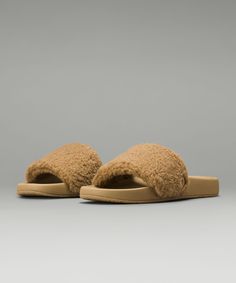 Women's Fleece Restfeel Slide | Women's Sandals | lululemon Slides Women, Lululemon Women, Womens Fleece, Slides Shoes, Slide Design, Post Workout, Tan Color, Mule Clogs, Mules Shoes