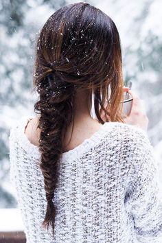 Winter Braid Hairstyle on the lovely @nelyakhryukin who is wearing her Chestnut Brown #LuxyHairExtensions Winter Inspired, Fish Tail Braid, Hair Dos, Pretty Hairstyles