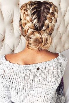 Christmas Party Braid Hairstyles ★ See more: http://glaminati.com/christmas-party-braid-hairstyles/ Sleek Updo, Two Braids, Christmas Hairstyles, Cool Braids, Festival Hair, Wedding Idea