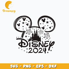 mickey mouse ears with fireworks in the background for disney world svg - eps dxf