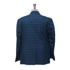 This Chiragh Apparel blazer is an elegant upgrade on dapper tailoring and features rich shades in a sumptuous fabric for elegant opulence. Fashioned from premium quality wool, this geometric check blazer features full lining in Japanese silk, a notch lapel, two-button closure and single-vented back. A left chest pocket and three flap pockets appoint the front while the inside has two (2) pockets on the left and one (1) pocket on the right. A flash of contrast piping is added to the jacket lining Tailored Blue Three-piece Suit For Formal Occasions, Semi-formal Custom Fit Blazer With Suit Collar, Formal Custom Fit Outerwear With Lapel Collar, Custom Fit Blazer With Suit Collar For Semi-formal Occasions, Semi-formal Blazer With Suit Collar, Elegant Custom Fit Sport Coat With Welt Pockets, Formal Long Sleeve Sport Coat, Formal Outerwear With Custom Fit And Suit Collar, Formal Custom Fit Blazer With Hidden Button Closure