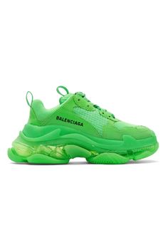 Green Triple S Sneakers by Balenciaga on Sale Designer Sneakers Women, Balenciaga Clothing, Rainbow Logo, Balenciaga Black, Everyday Tote, Wallet Chain, Designer Sneakers, Chain Bags, Accessories For Women