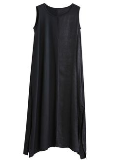 Organic black dresses o neck sleeveless robes summer Dress

 Materials used:silk cotton blended

Measurement:One size fits all for this item. Please make sure your size doesn't exceed this size: BUST-196cm   
   
Shoulder 38cm / 14.82"
Armhole 42cm / 16.38"
bust 196cm / 76.44"
length 126cm / 49.14"
hem 196cm / 76.44"



We ship worldwide.

Tracking numbers provided for all orders. Black Slip Dress With Side Slits, Chic Black Slip Dress With Side Slits, Black Sleeveless Dress With Asymmetrical Hem For Spring, Black Sleeveless Maxi Dress For Summer, Black Sleeveless Dress For Daywear, Black Sleeveless Midi Dress For Daywear, Sleeveless Black Midi Dress For Daywear, Black Sleeveless Summer Dress With Asymmetrical Hem, Elegant Summer Sleeveless Dress With Side Slits