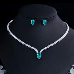 Complete your wedding look with this elegant Bridal Necklace and Earring Jewelry Set. The set is designed to add a touch of sophistication and style to your bridal ensemble, making you shine on your special day.
– This bridal a plus cubic zirconia gemstone necklace set is perfect for adding elegance to any bridal ensemble.– Made with high-quality materials, this set includes a stunning necklace and matching earrings for a complete look.– Perfect for pageant, bridal, bridesmaid, prom, quinceañera Prom Jewelry Sets, Engagement Necklaces, Costume Jewelry Sets, Jewelry Set Design, Crystal Jewelry Sets, Prom Jewelry, Green Water, Wedding Party Jewelry, Fashion Jewelry Sets