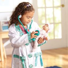 You're the one who has the smarts to jump into action and save the day once you dress up with this detailed jacket and set of exciting, life-saving accessories.  Get ready to test the waters of one of the most noble professions around! Doctor Costume Kids, Doctor Role Play, Doctor Play Set, Doctor Costume, Role Play Costume, Playing Doctor, Melissa And Doug, Melissa & Doug, Doctor Visit