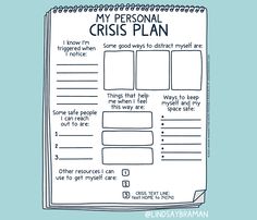 Creating a Crisis Plan: A Free Printable Worksheet for Safety Planning - LindsayBraman.com Personal Crisis Plan, Crisis Plan, Safety Plan, Mental Health Crisis, Therapy Worksheets, Support Network, Free Printable Worksheets, Planning Printables, School Counseling