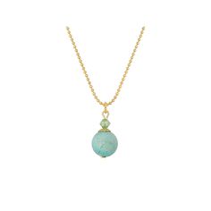 Sweet and simple, this semi-precious turquoise pendant necklace will be a dainty favorite in your collection. Sweet and simple, this semi-precious turquoise pendant necklace will be a dainty favorite in your collection. Pendant length: 0.9 in. Chain length: 18 in. Clasp: spring ring Metal: alloy Plating: gold tone Finish: polished Material: turquoise Not appropriate for children 14 years old and younger. Size: One Size. Color: Blue. Gender: female. Age Group: adult. Material: Gold Plate. Turquoise Necklace With Gemstone Beads And Round Pendant, Turquoise Necklace With Round Gemstone Beads Pendant, Turquoise Necklaces With Gemstone Beads, Turquoise Necklaces With Round Gemstone Pendant, Dainty Turquoise Necklace With Round Beads For Gifts, Turquoise Beaded Necklace With Delicate Chain As Gift, Turquoise Necklace With Round Gemstone Pendant, Dainty Turquoise Necklace With Round Beads As Gift, Turquoise Teardrop Pendant Beaded Necklace For Gift