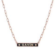 Our Custom Enamel ID Necklace is the apogee of all customizable jewelry.  A 14K solid gold nameplate latched onto a solid gold paperclip link chain and laced with the text of your choice. It is available in 12 enamel color options, 3 gold colors, symbol options ( heart & star), and is customizable with your desired 8 character word. Our NEW enamel options are this years favorite pantone colorways and will definitely add some luxurious color to your style. The solid gold chain and lobste Luxury Nameplate Jewelry, Character Words, Customizable Jewelry, Solid Gold Chains, Gold Colors, Name Plate, Paper Clip, Link Chain, Gold Chain