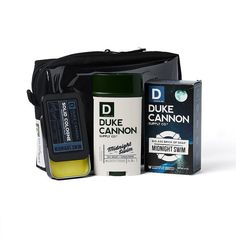 He won't want to hit the road without this Duke Cannon Supply Co. Skinny Dipper Midnight Swim gift set. He won't want to hit the road without this Duke Cannon Supply Co. Skinny Dipper Midnight Swim gift set. FEATURES Travel sized products Midnight Swim scentWHAT'S INCLUDED 10 oz. soap, 1.5 oz. solid cologne, 3 oz. antiperspirant deodorantDETAILS 6"H x 9"W x 2"D Weight: 16-oz. Size: One Size. Gender: male. Age Group: adult. Midnight Swim, Duke Cannon, Solid Cologne, Swim Gifts, Hit The Road, Antiperspirant, Travel Size Products, The Road, Bath And Body