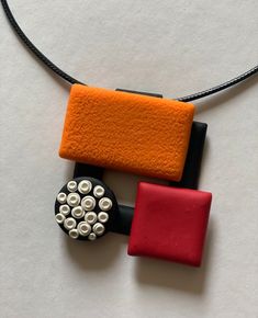 Modern Handmade Necklace With Square Pendant, Modern Handmade Square Pendant Necklace, Modern Orange Necklace As Gift, Modern Orange Necklace For Gift, Diy Jewelry Set, Modern Jewellery, Fused Glass Jewelry, Elegant Pendant, Modern Necklaces