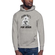 Burnouts for Jesus Hoodie Who knew that the softest hoodie you'll ever own comes with such a cool design. You won't regret buying this classic streetwear piece of apparel with a convenient pouch pocket and warm hood for chilly evenings. This Burnouts for Jesus Hoodie from Blacktop Yacht Club is the perfect way to show how you feel about the Lord and screeching tire burnouts * 100% cotton face * 65% ring-spun cotton, 35% polyester * Front pouch pocket * Self-fabric patch on the back * Matching flat drawstrings, not cheap shoestring cord like other hoodies * 3-panel hood for a better fit Racing Hoodie, Fly Fishing Flies Trout, Check Coat, Classic Streetwear, Soft Hoodie, Fabric Patch, Yacht Club, Cool Design, Pocket Pouch