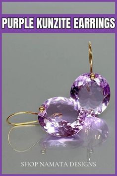 Christmas Gifts For Her - Purple Kunzite Earrings Elegant Oval Faceted Earrings, Elegant Oval Amethyst Earrings, Oval Amethyst Earrings With Gemstone Accents, Christmas Jewelry Ideas, Romantic Handmade Gifts, Kunzite Jewelry, Romantic Christmas Gifts, Pink Kunzite, Christmas Gifts For Wife