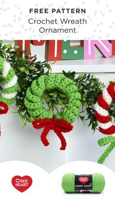 crochet wreath ornament with free pattern