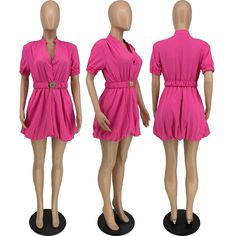 New Solid Color Lace-up Dress Mini Length Belted Dress For Day Out, Spring Party Mini Length Belted Dress, Spring Party Belted Dress With Short Sleeve, Summer Belted Short Sleeve Dress For Party, Short Sleeve Belted Dress For Summer Party, Summer Party Dress With Belt And Short Sleeves, Belted Pink Mini Dress For Summer, Pink Belted Mini Dress For Summer, Summer Pink Belted Mini Dress