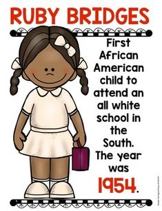 Black History Month Posters for Kindergarten and First Grade Social Studies. $ Posters For Kindergarten, First Grade Social Studies, Ruby Bridges, Kindergarten Social Studies, History Posters, History Activities, Black Knowledge, History For Kids, History Class