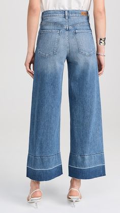 Cotton Jeans With Rolled Hem In Medium Wash, Cotton Jeans With Medium Wash And Rolled Hem, Relaxed Fit Cotton Jeans With Rolled Hem, Denim Bottoms With Rolled Hem And Cropped Leg, Cuffed Ankle Denim Bottoms For Fall, Denim Bottoms With Cuffed Ankles For Fall, Fall Denim Bottoms With Cuffed Ankles, Casual High Rise Bottoms With Button Cuffs, High Rise Bottoms With Button Cuffs For Spring