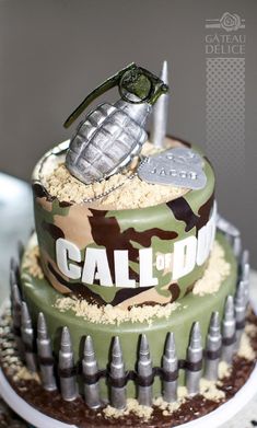 call of duty cake Call Of Duty Birthday Party, Call Of Duty Cake, Army Birthday Cakes, Army Cake, Army Birthday Parties, Military Cake, Army Birthday, Army's Birthday, Army Party