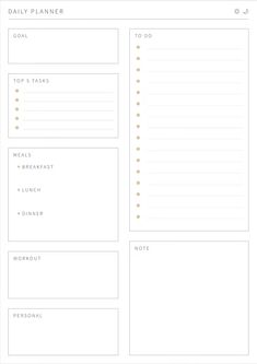 the printable daily planner is shown