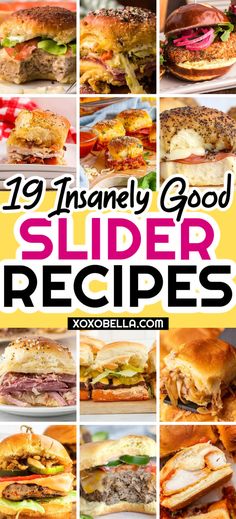 Slider recipes for those who love burgers but in miniature Slider Topping Sauce, What To Serve With Sliders Meals, Slider Boards For Parties, Different Types Of Sliders, Summer Sliders Recipes, Cheeseburger Hawaiian Roll Sliders, Slider Burger Recipes, Hawaiian Roll Slider Recipes