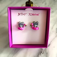 One Last Chance Before Summer Is Over. Betsey Johnson Super Cool Design, Frenchie Chillin On A Party Flamingo Earrings. Pink Fun Jewelry For Party, Pink Fun Party Jewelry, Fun Pink Party Jewelry, Novelty Pink Earrings For Summer, Pink Novelty Earrings For Party, Candy Corn Earrings, One Last Chance, Flamingo Earrings, Black Hoops Earrings